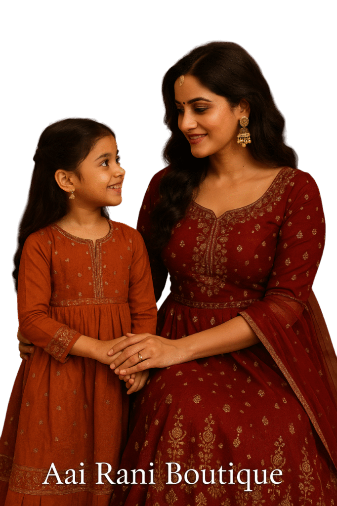 Custom ethnic wear for women and kids at Aai Rani Boutique