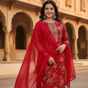 Rani Rayon Kurti with Beautiful Ari Work on Neck and Sleeves