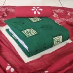 Green Color Premium Poplin Cotton Embroidery Work With Wax Batik Fabrics with Dupatta